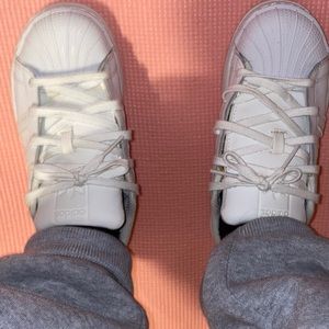 White Adidas superstar kids